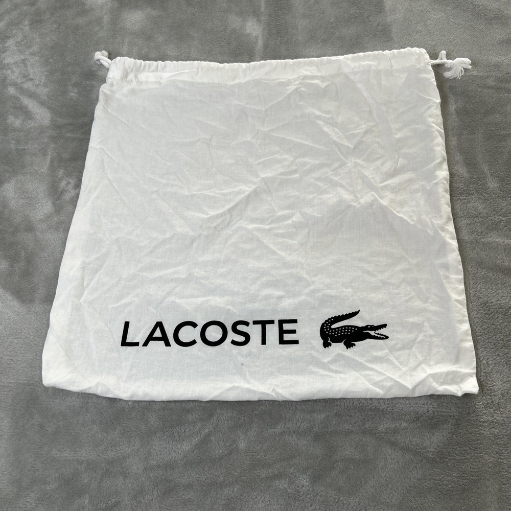 Lacoste White 15" Inch Square Drawstring Dust Bag